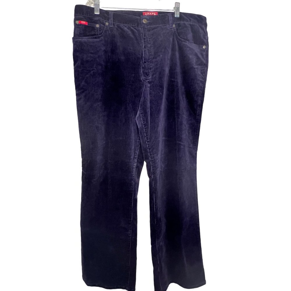Vintage, chaps denim, red tag, purple corduroy size 16, five pocket wide, leg